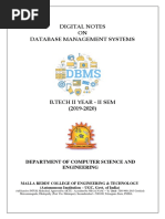 Data Base Management Systems Notes