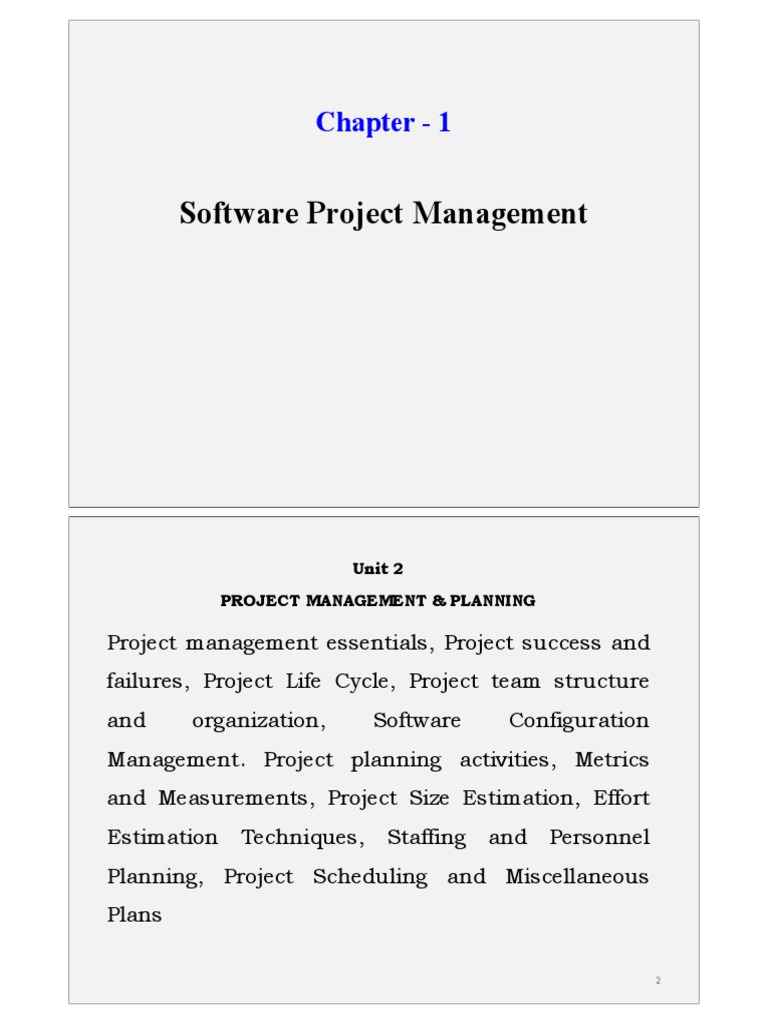 Software Project Management: Chapter - 1 | PDF | Project Management | Risk