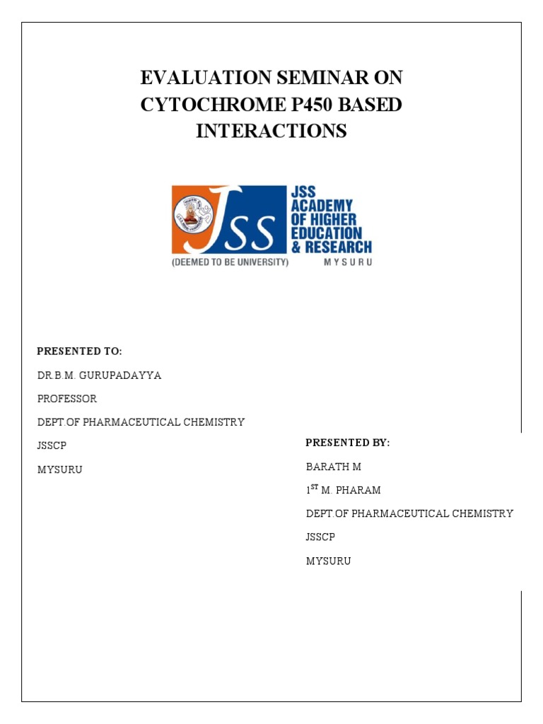 Cytochrome P450 Drug Interactions Guide | PDF | Cytochrome P450 ...