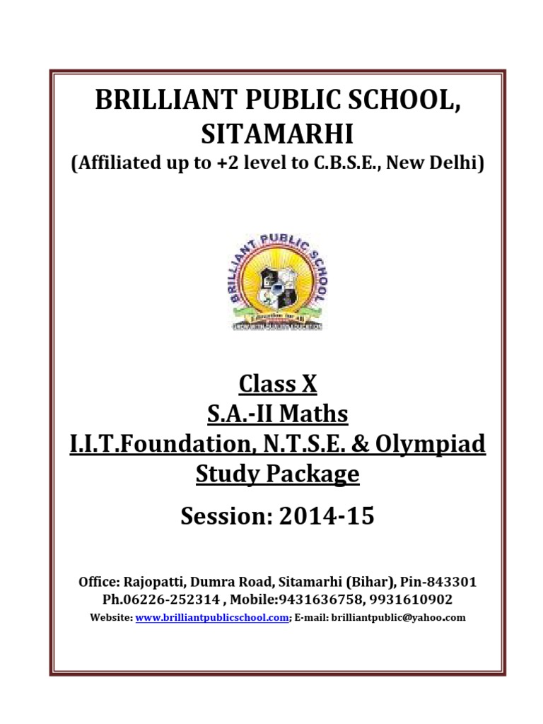 Class X Maths Study Guide | PDF | Circle | Trigonometry