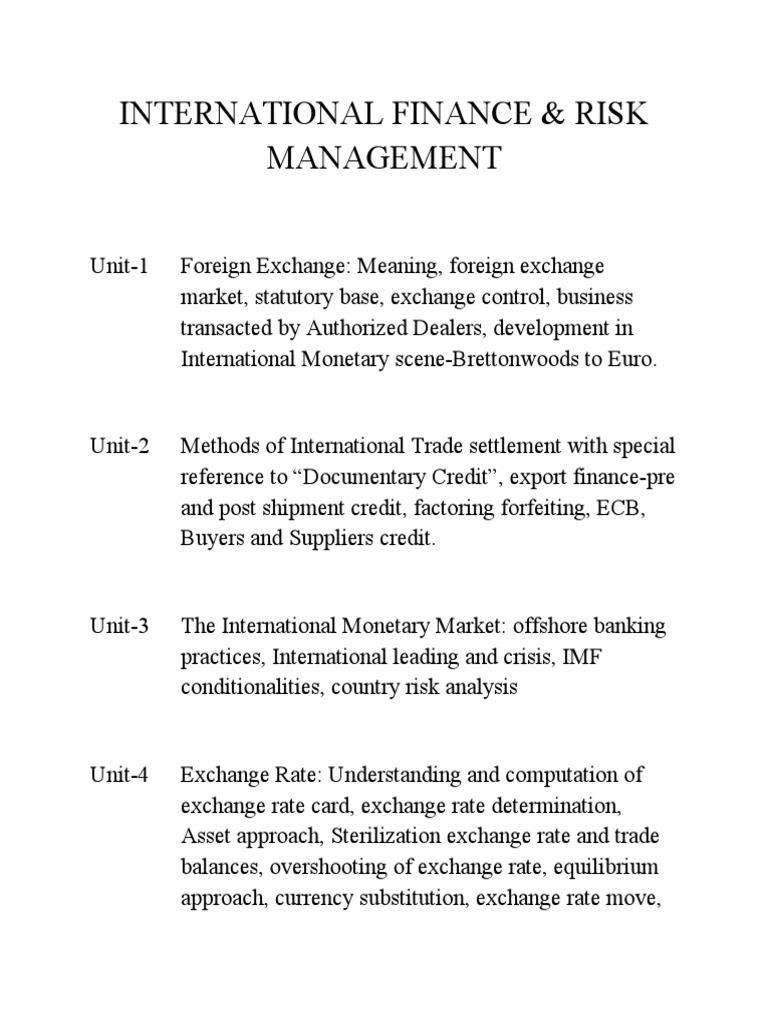 International Finance & Economics Overview | PDF | Exchange Rate ...