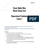 Team Alpha Moo Mock Camp Test Theoretical Problems Exam 1
