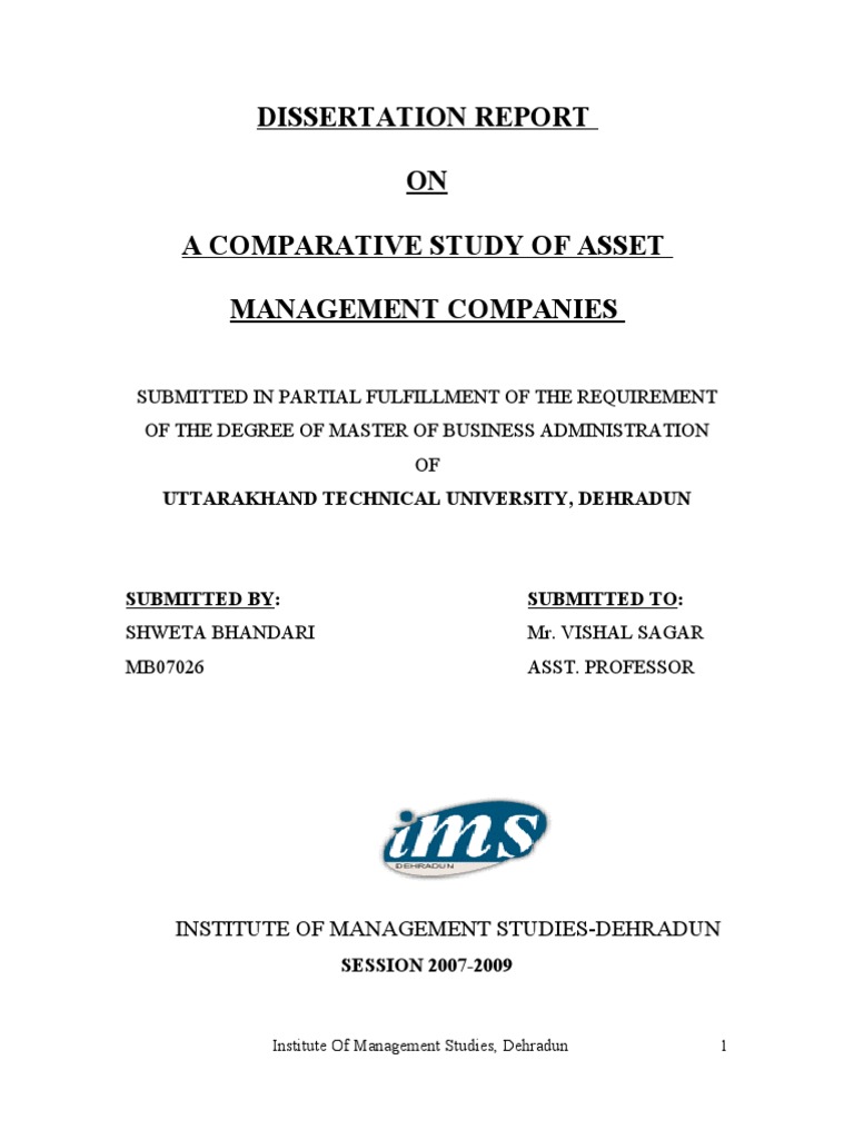 Comparative Study of Asset Management | PDF | Investment Fund | Closed ...