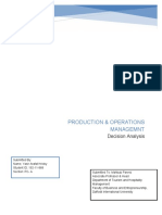 Production & Operations Managemnt: Decision Analysis