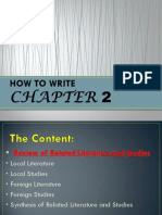 RESEARCH. How to Write Chapter 2