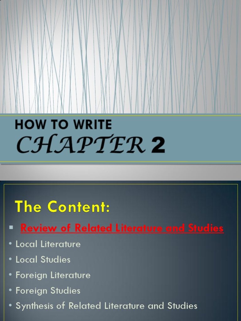 RESEARCH. How To Write Chapter 2 | PDF | Psychology | Cognition