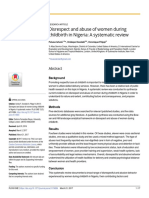 Disrespect and Abuse of Women During Childbirth in Nigeria: A Systematic Review