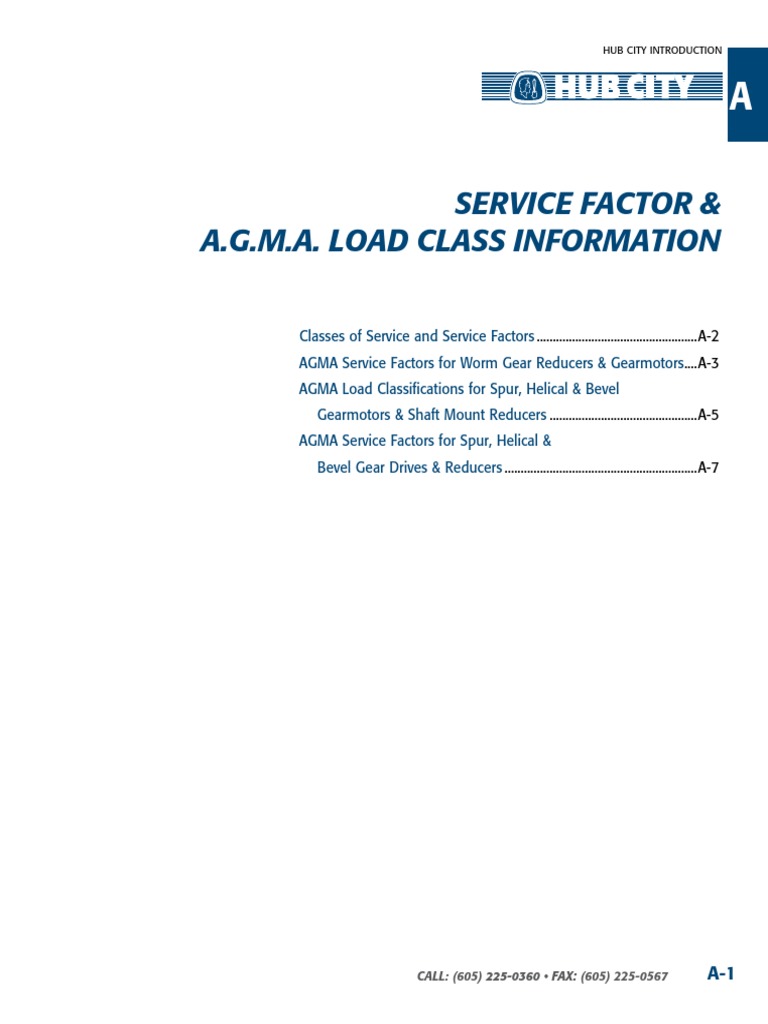 Service Factor & Load Class by Agma-1 | PDF
