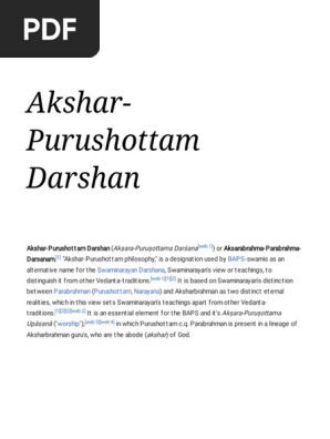 12 Akshar Purushottam Darshan Pdf Hindu Philosophy Monotheistic Religions