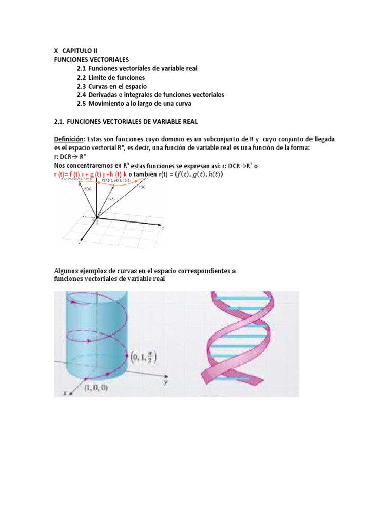 Funciones Vectoriales de Variable Real | PDF | Función (Matemáticas ...