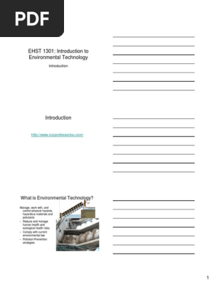 introduction to environmental technology