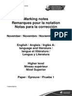 English a Language and Literature Paper 1 HL Markscheme