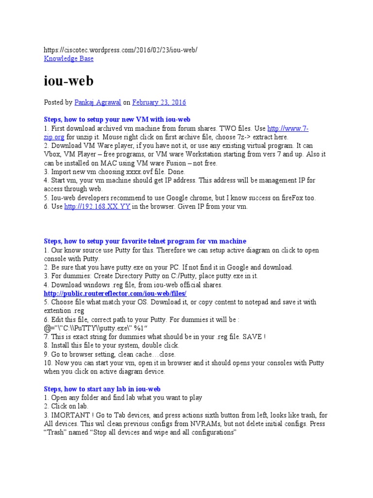 Setting Up IOU-Web Virtual Machine | PDF | Network Interface Controller ...