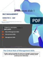 Human Resources Slide 1: Self Management