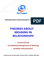 Theories About Meaning in Relationships: Interpersonal Communication, Session 03