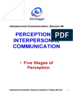 Perception in Interpersonal Communication: - Five Stages of