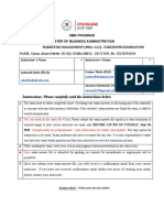 Marketing Answer Sheet