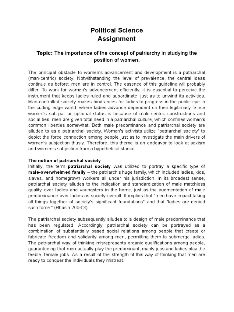Understanding Patriarchy's Impact on Women | PDF | Patriarchy | Society