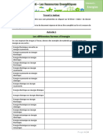 Activité - Les Energies (Part 1) - Documents Réponses - Élè