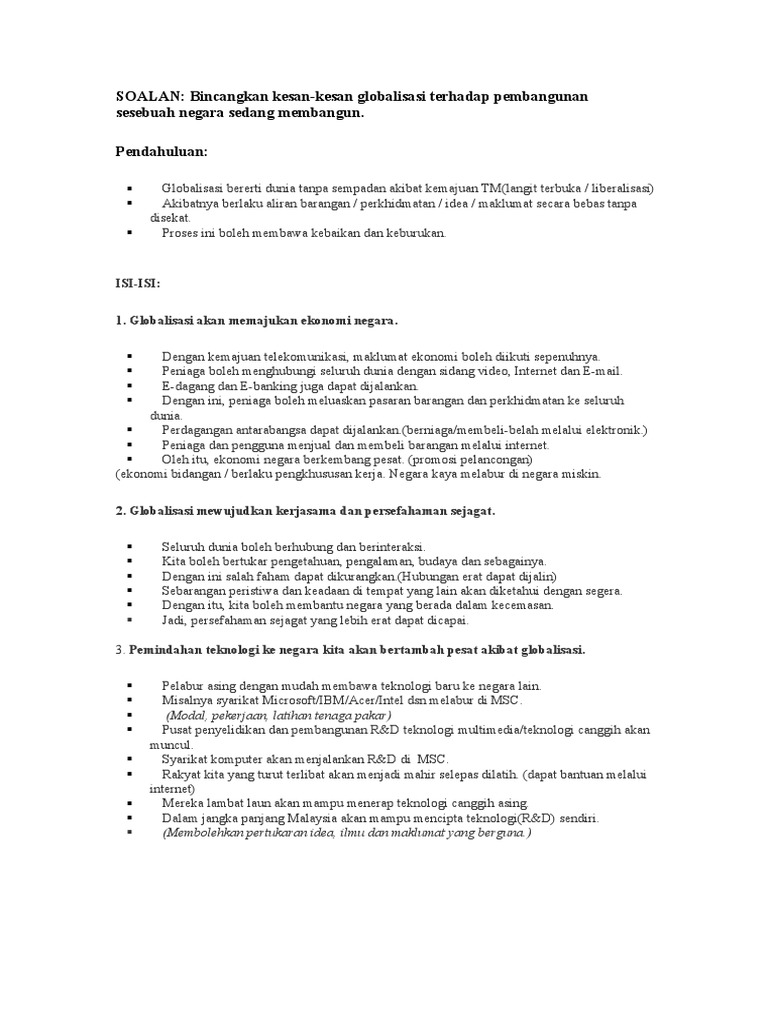 Isu Globalisasi Pdf