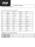 Syllable Structure Exercise