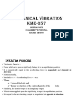 Mechanical Vibration Kme-057: Inertia Force D Alembert'S Principal Energy Method