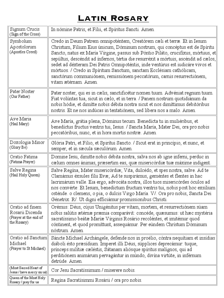 Latin Rosary | PDF