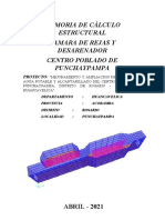 Memoria de cálculo estructural de la cámara de rejas y desarenador