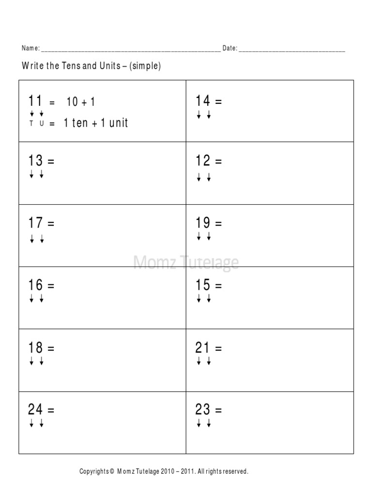 Placevalue-Tens and Units | PDF