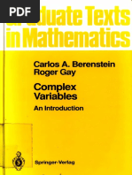 Complex Variables An Introduction by Carlos A. Berenstein, Roger Gay