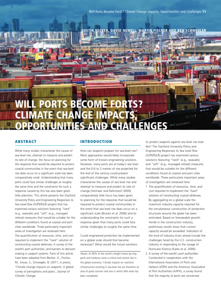 Article Will Ports Become Forts Climate Change Impacts Opportunities ...