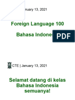 Foreign Language 100 Bahasa Indonesia: CTE - January 13, 2021