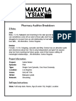 Pharmacy Audition Breakdown: 2 Roles