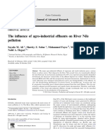 The Influence of Agro Industrial Effluents On River Nile Pollution