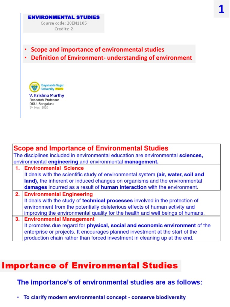 Importance of Environmental Studies | PDF | Atmosphere Of Earth | Ozone