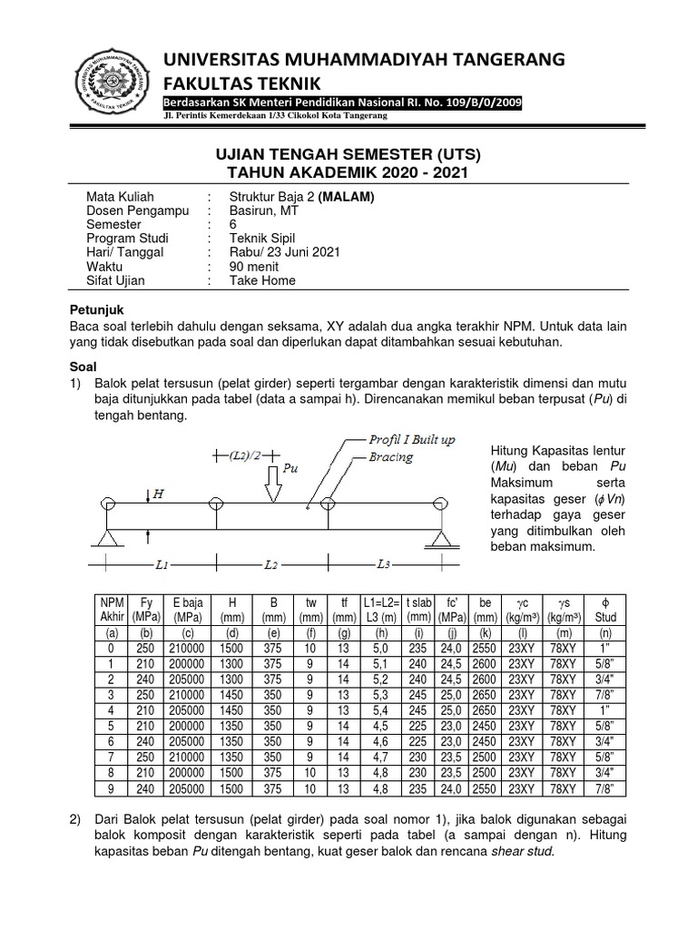 Soal UTS BJ II 21-06-23 Reg Malam | PDF