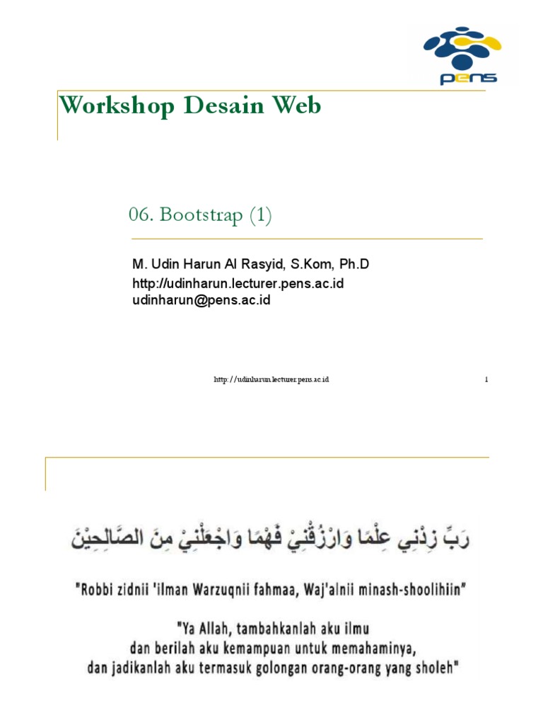 06 - Bootstrap 01 - Workshop Desain Web - 20201018 | PDF | Bootstrap ...
