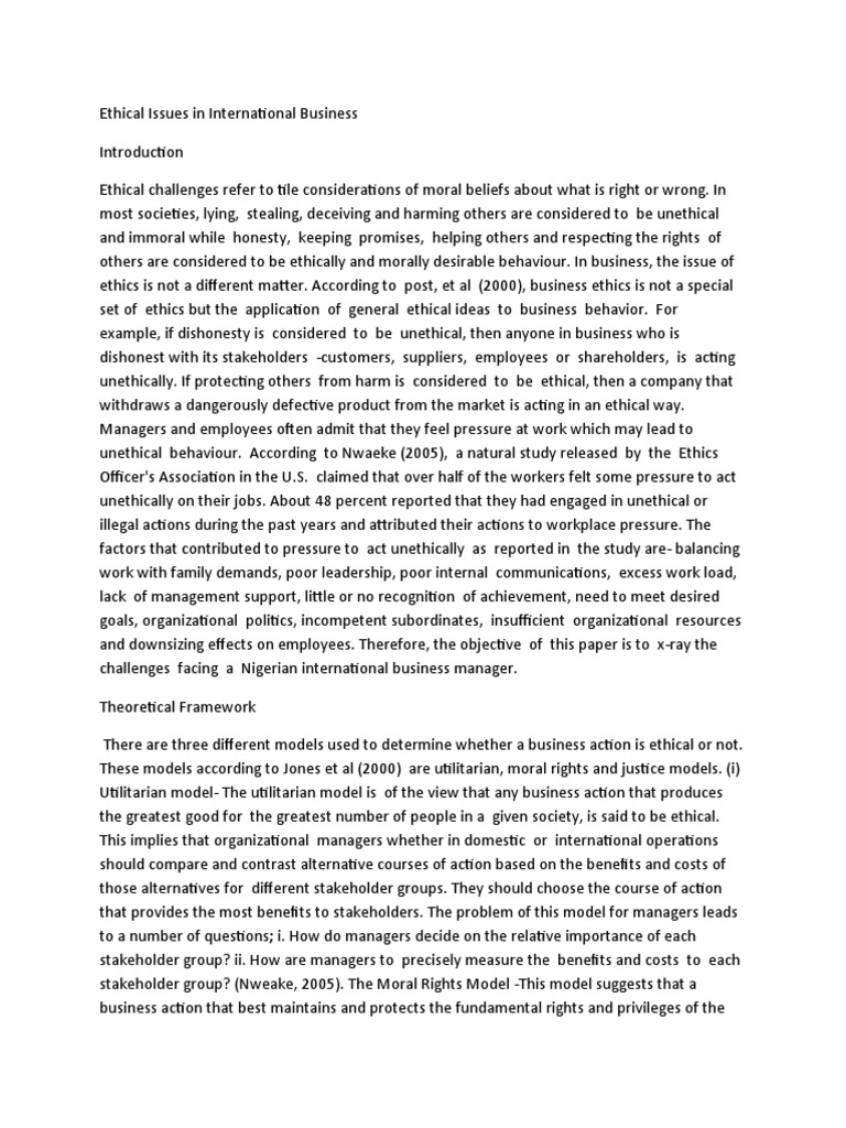 Ethical Challenges in Global Business | PDF | Business Ethics | Corruption