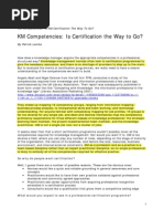 KM Competencies - Is Certification The Way To Go (Patrick Lambe)