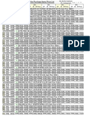 PriceListHirePurchase Normal3august2020 | PDF | Power Inverter 
