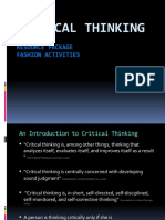 Critical Thinking: Resource Package Fashion Activities