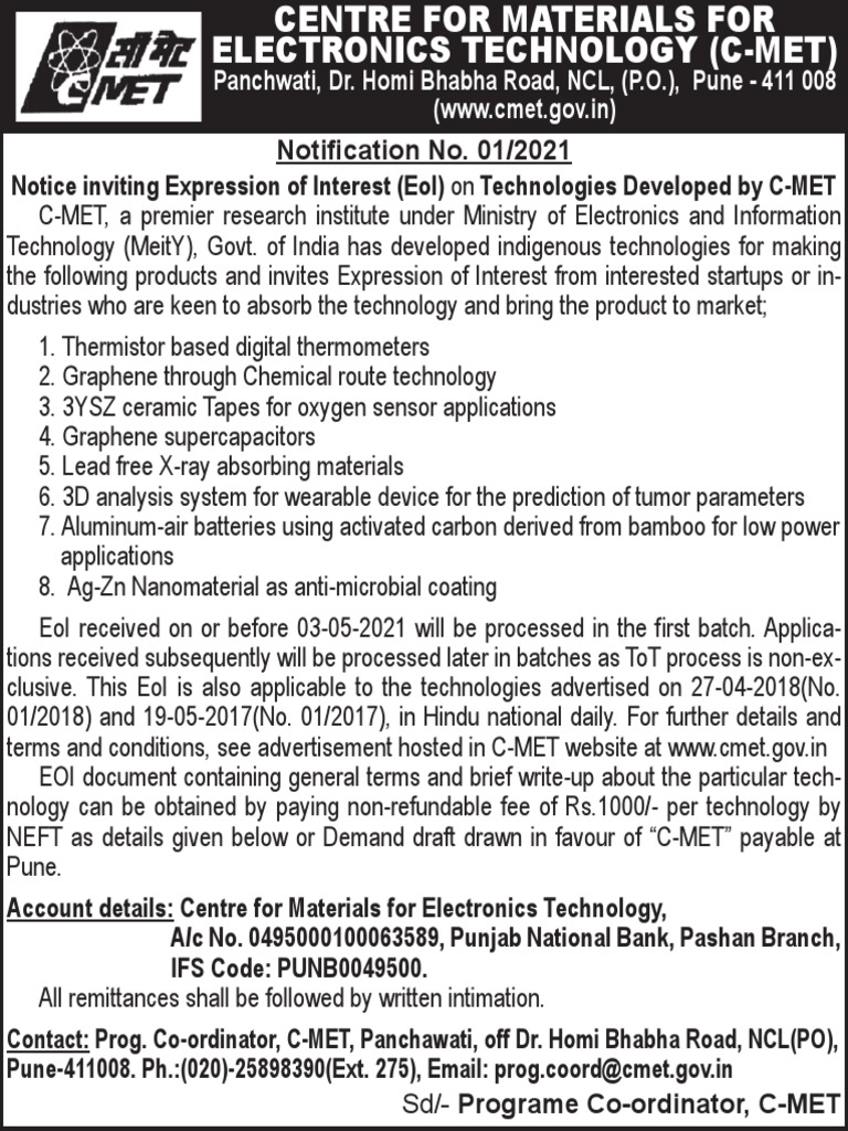 Tech EoI for Startups & Industries | PDF | Technology & Engineering
