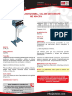 Selladora Horizontal Calor Constante ME 400CFN: Especificaciones de Instalación