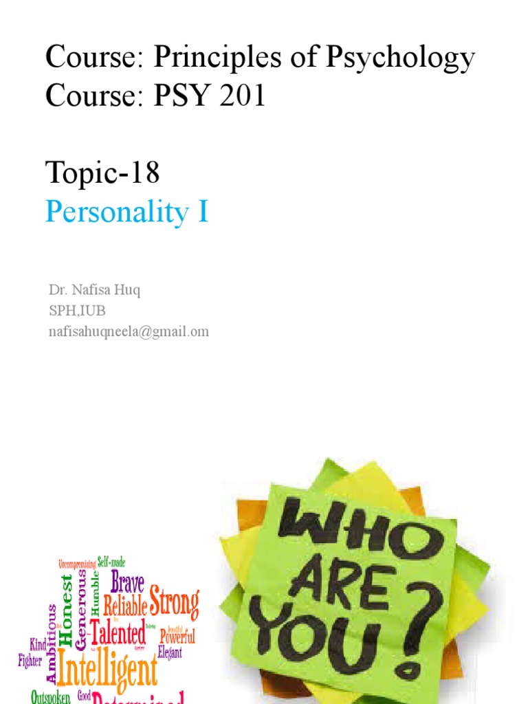 PSY - T 18-Personality I | PDF | Psychiatry | Psychotherapy