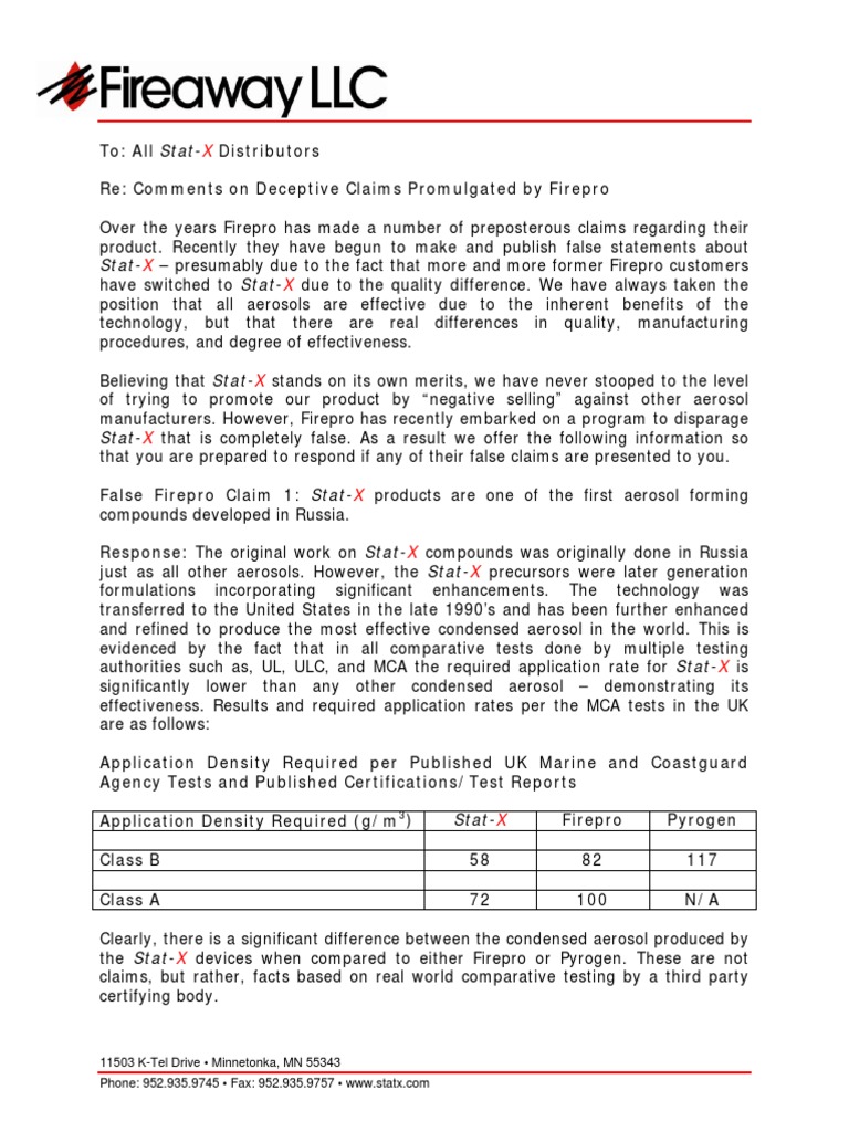 WhitePaper Firepro Claims 2010 | PDF | Formaldehyde | Chemistry