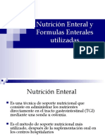 Nutrición Enteral y Formulas Enterales utilizadas