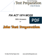 Fia Act 1974 Mcqs
