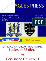 Eccleshill United VS Penistone Church - Match Programme