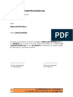 Cartas de retiro de trabajadores de JFC Construcciones