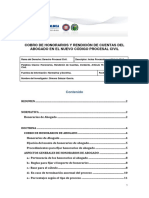 Cobro de Honorarios y Rendicioìn de Cuentas Del Abogado en El Nuevo Coìdigo Procesal Civil